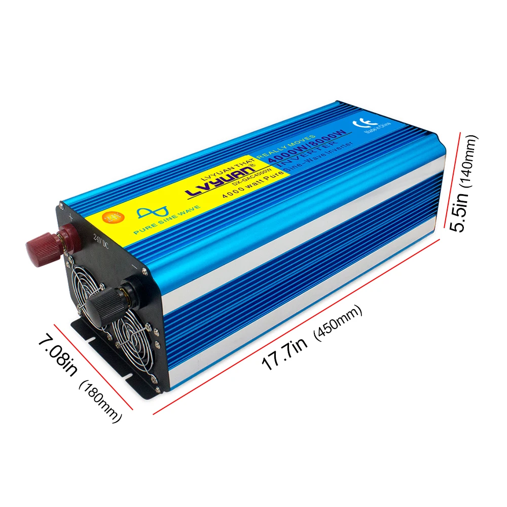 LVYUAN Inverters DC24V to AC220V Pure Sine Wave Converters 5000W To 8000W Peak Power Caravans Travel Inversor LED Display