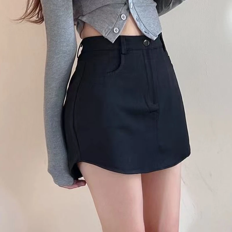 

S-5XL Skirts Women Mini Simple Sexy Solid High Waist Korean Style All-match A-line Hotsweet Summer New Arrival Trendy Chic Girls