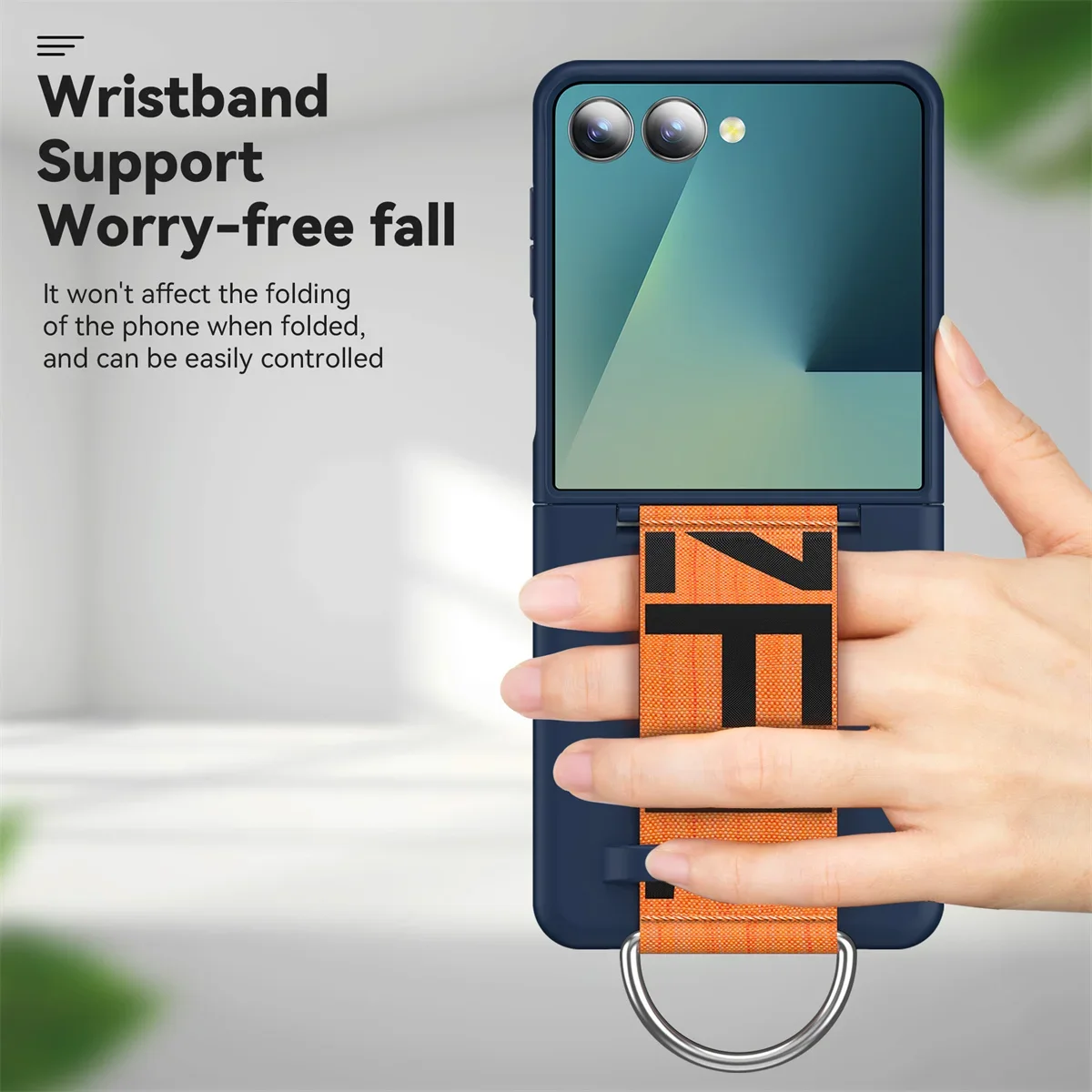 Coque de téléphone PC mate de luxe, étui pour Samsung Galaxy Z Flip 7/6/5 avec dragonne, anneau de support, chaîne à main, pour ZFlip 7 FE