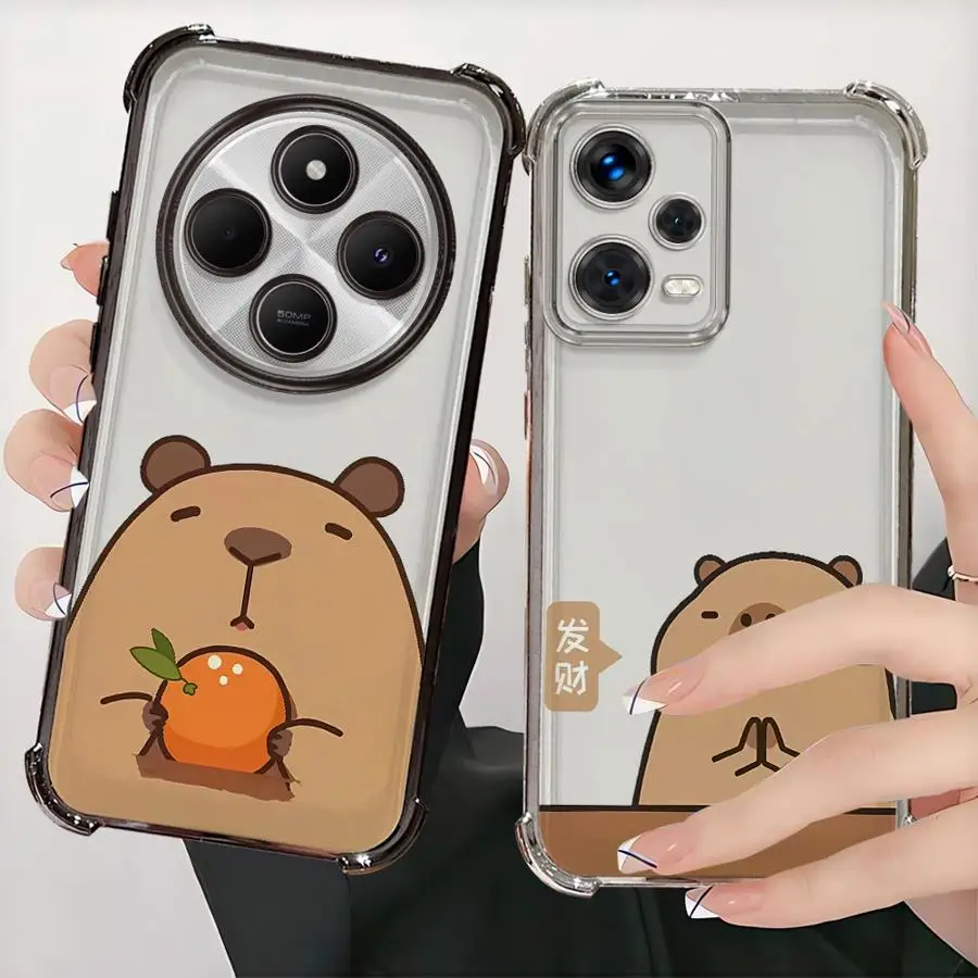 

Чехол для Xiaomi Redmi K80 Pro K80 5G A3 14C 13C A5 A3X Мягкий чехол с милой капибарой и рисунком