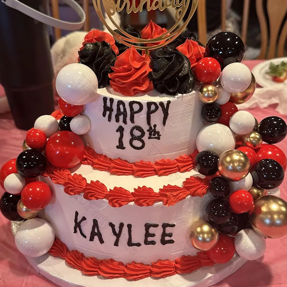 60 Stück rot blau schwarz Kugeln Kuchendeckel 2-4 cm Schaumstoffkugeln Kuchendekorationen für Spinne Geburtstag Abschlussfeier Kuchen Dekor Gastgeschenk – Detail 15