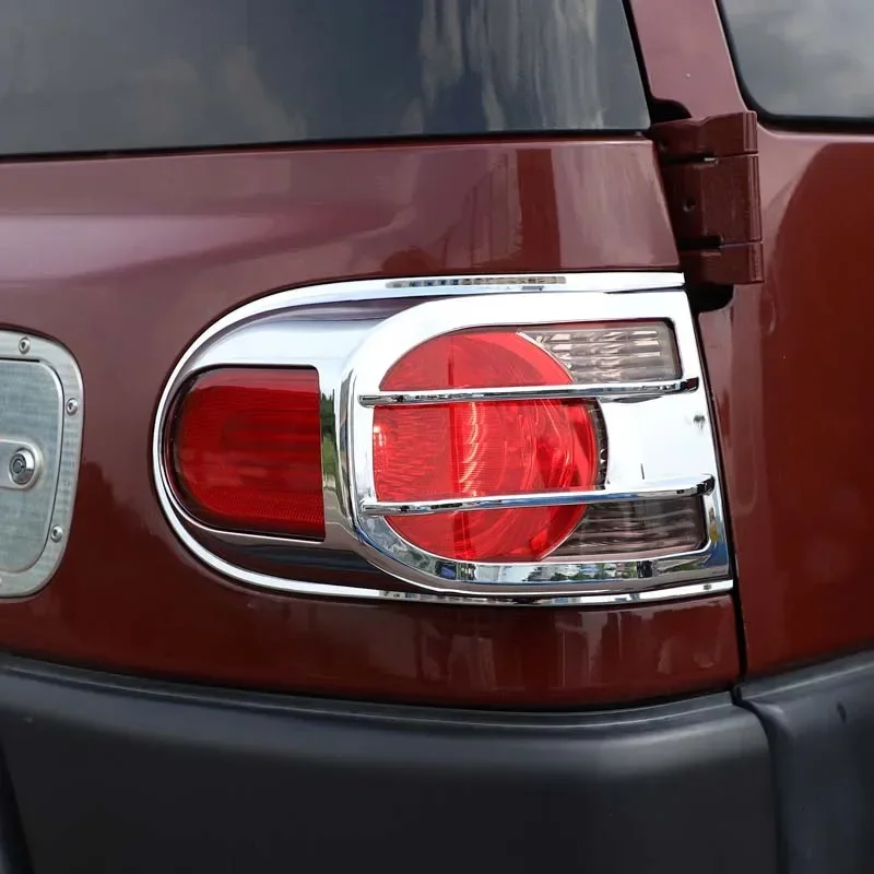 For Toyota FJ Cruiser 2007-2021 ABS Matt Black/Silver Car Rear Taillight Tail Light Lamp Cover Trim Sticker Car Accessories
