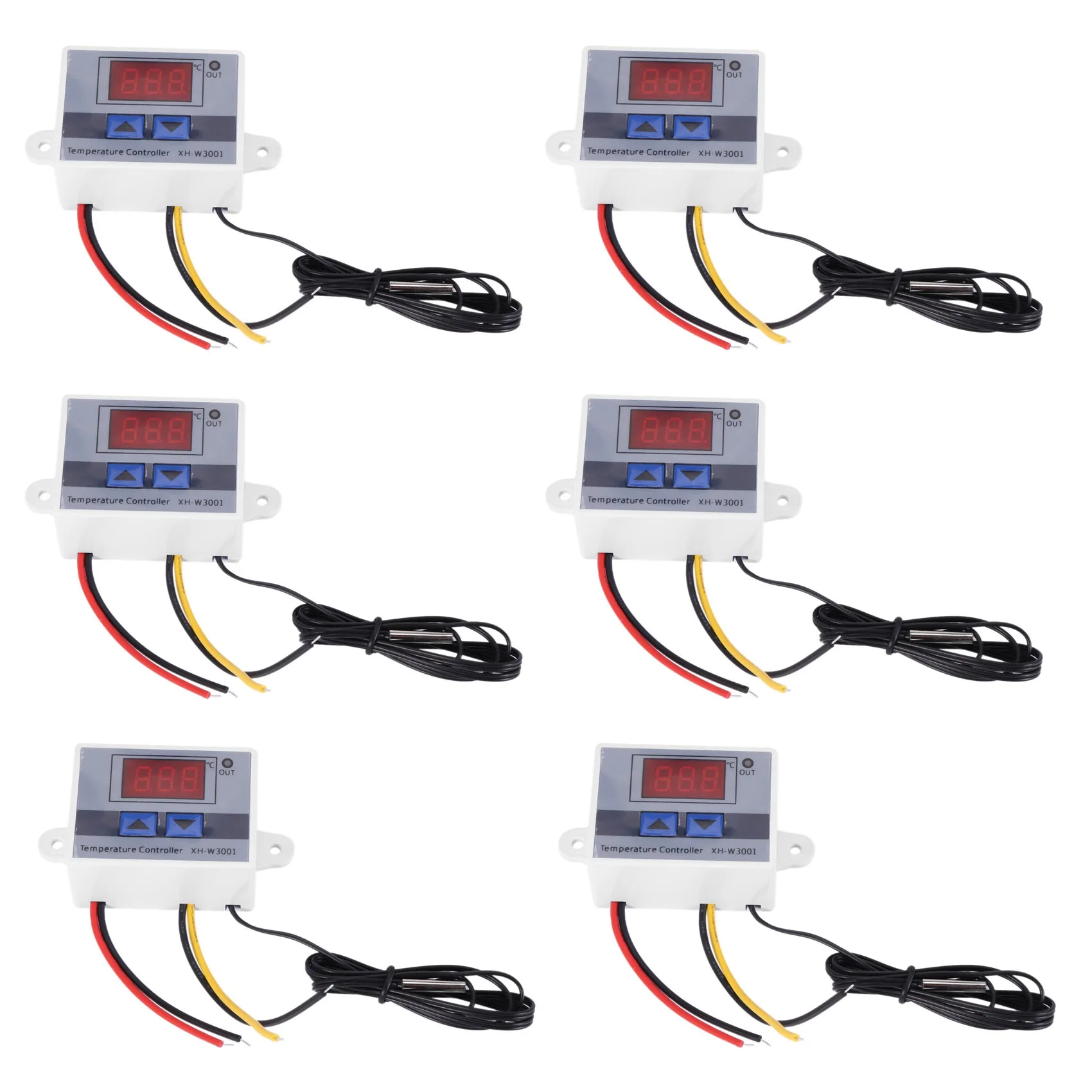 Daily 6X 220V Digital LED Temperature Controller 10A Thermostat Control Switch Probe New