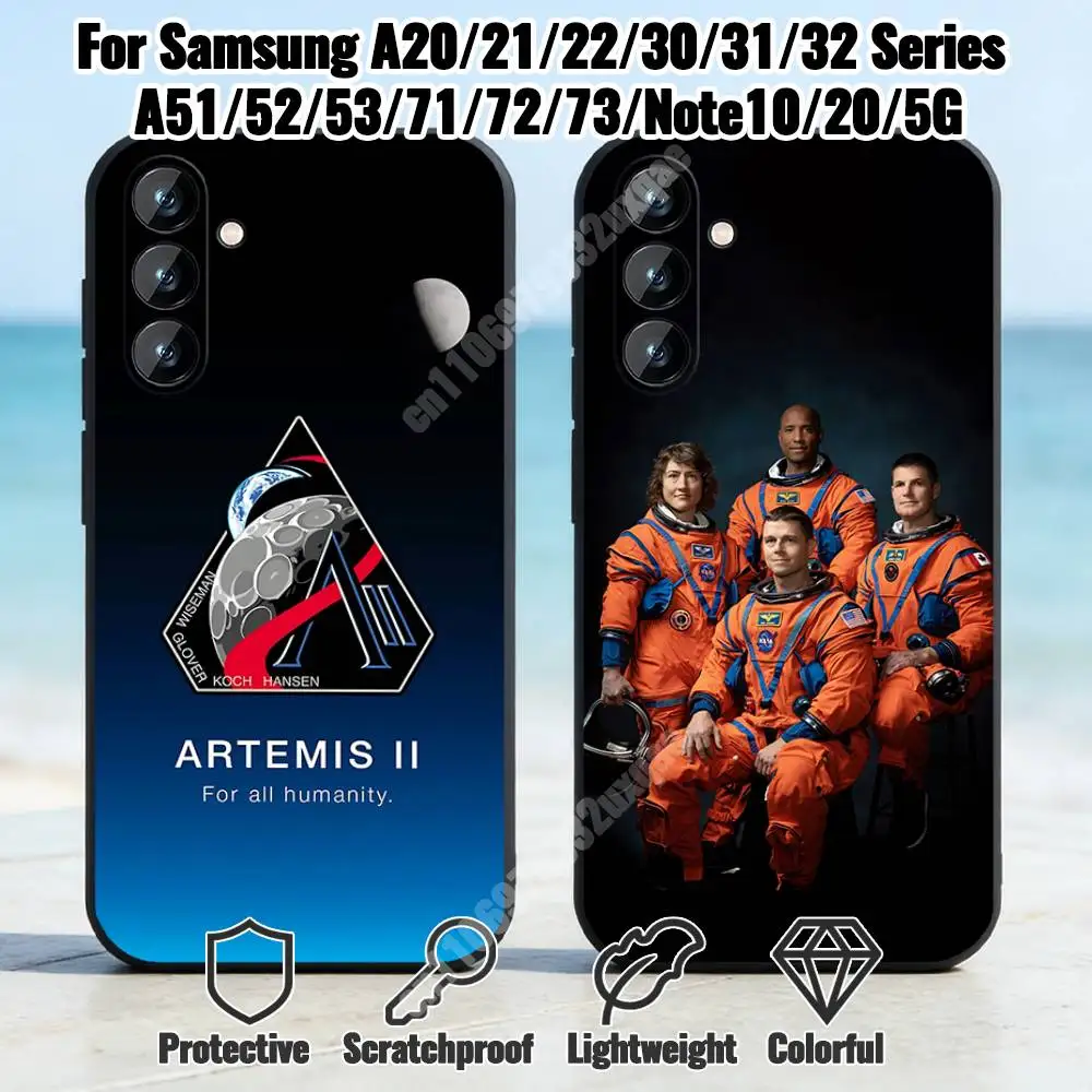 Artemis 2 For All Humanity Phone Case for Samsung Galaxy A73 72 71 70 A32 31 30 S 5G 4G A13 A12 TPU Cover
