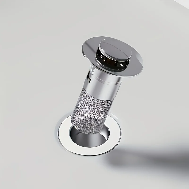 2-Pack Bathroom Hair Filter to Prevent Clogging, Drain Hair Filter, Detachable Drain Cover, Extendable Sink Drain Plug, Stainless Steel Mesh, Chrome-Plated Plastic