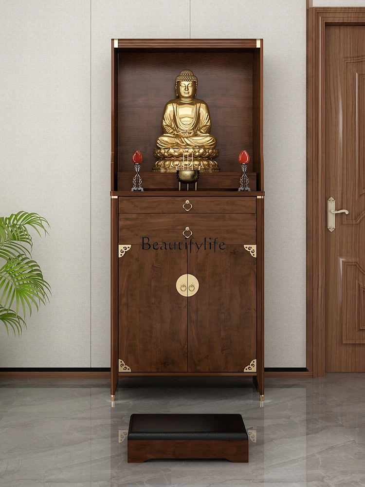 

New Chinese Style Burlywood Buddha Niche Household Clothes Closet Modern & Minimalism Altar Buddha Shrine