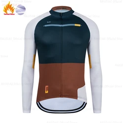 Raudax Winter Thermal Fleece MTB Uniform Men's Team Cycling Jacket Ropa Ciclismo Long Sleeve Cycling Jersey Bicycle Clothing