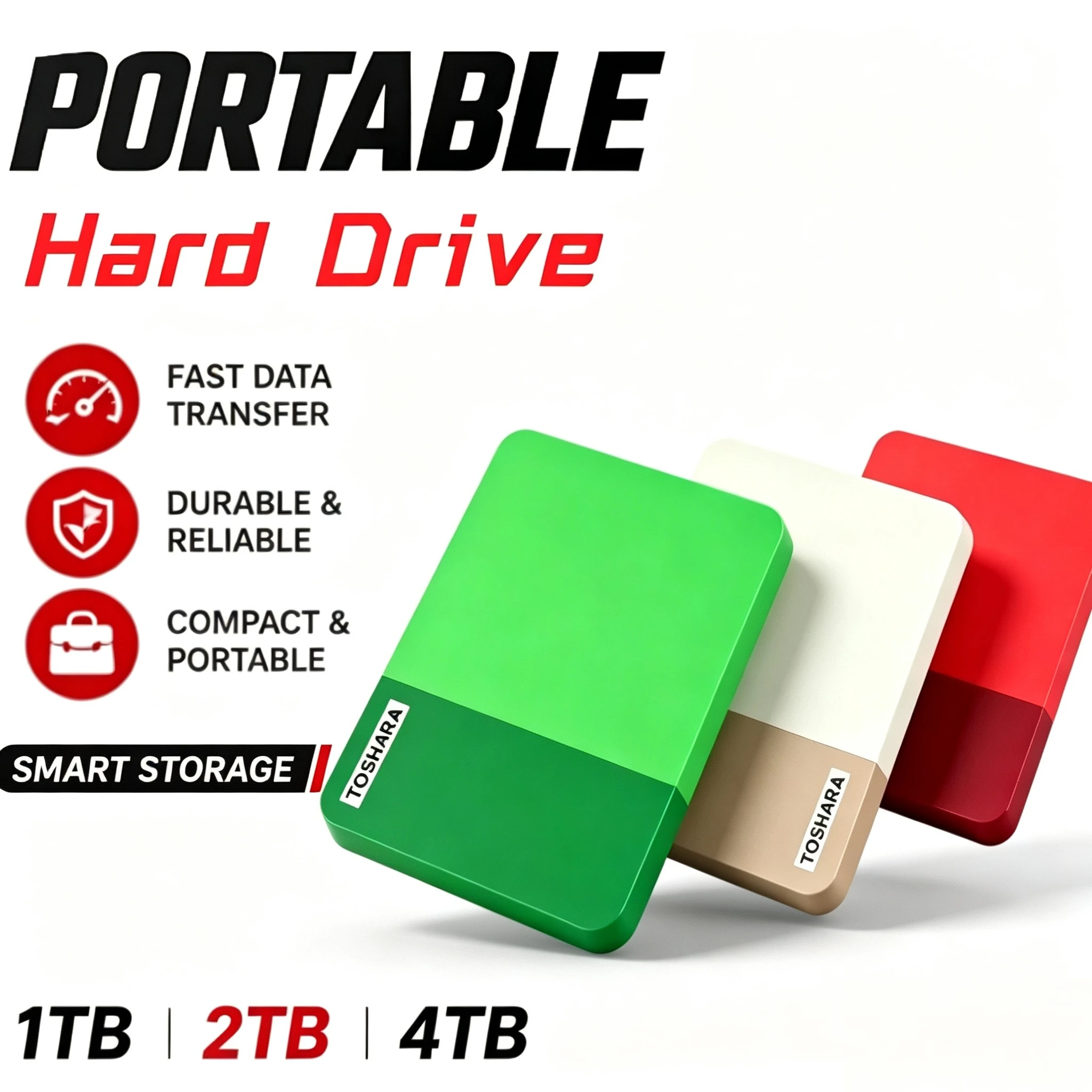Multi-color selection Portable 4TB External Hard Drive High Speed Disk For Laptop Desktop Mac Android Phone Mobile Data Backup
