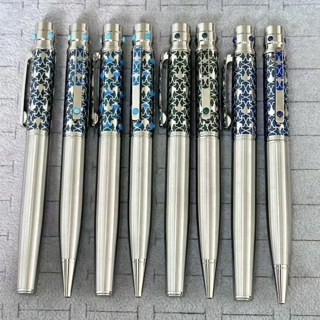 

Rollerball Ballpoint Pen Blue Carving With Serial Number Writing Smooth Stationery