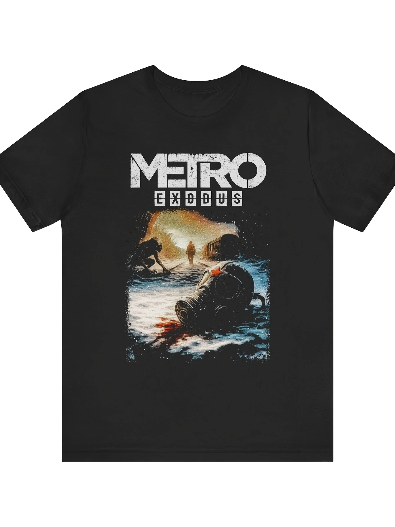 Metro Exodus T-shirt, horror game merchandise, men's gaming shirt  Loose-fitting, casual, unisex streetwear shirt