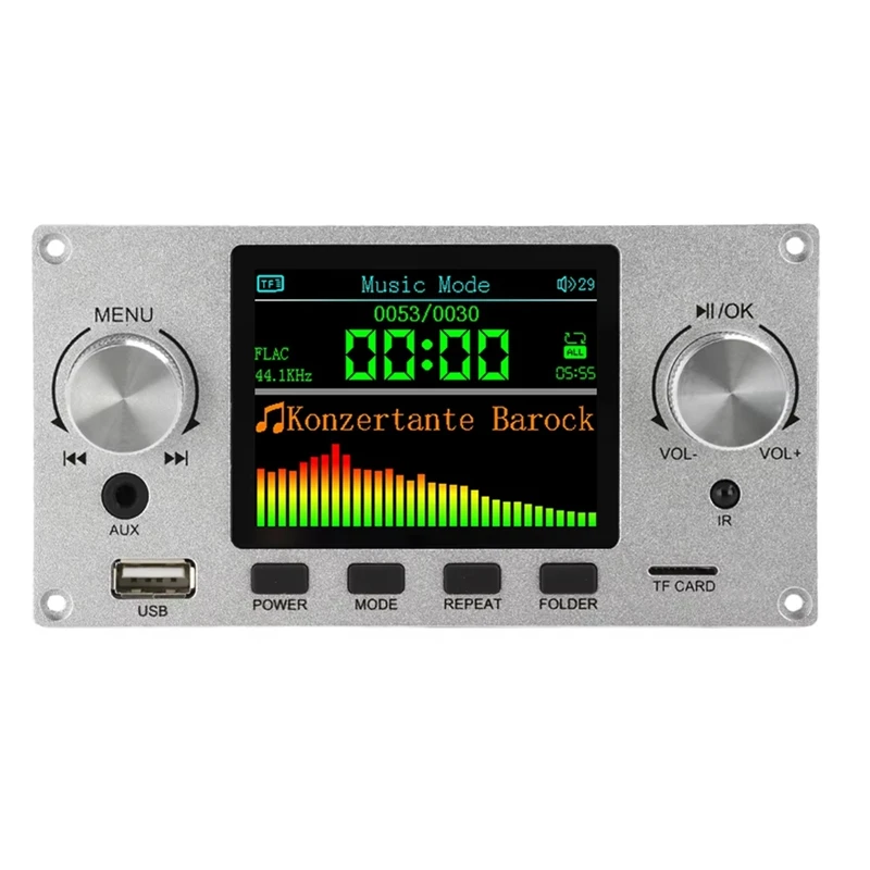 2.8 Inch TFT Color Screen Lossless Audio Decoding Board Module Support I2S Digital Audio Output Player Black-A75P
