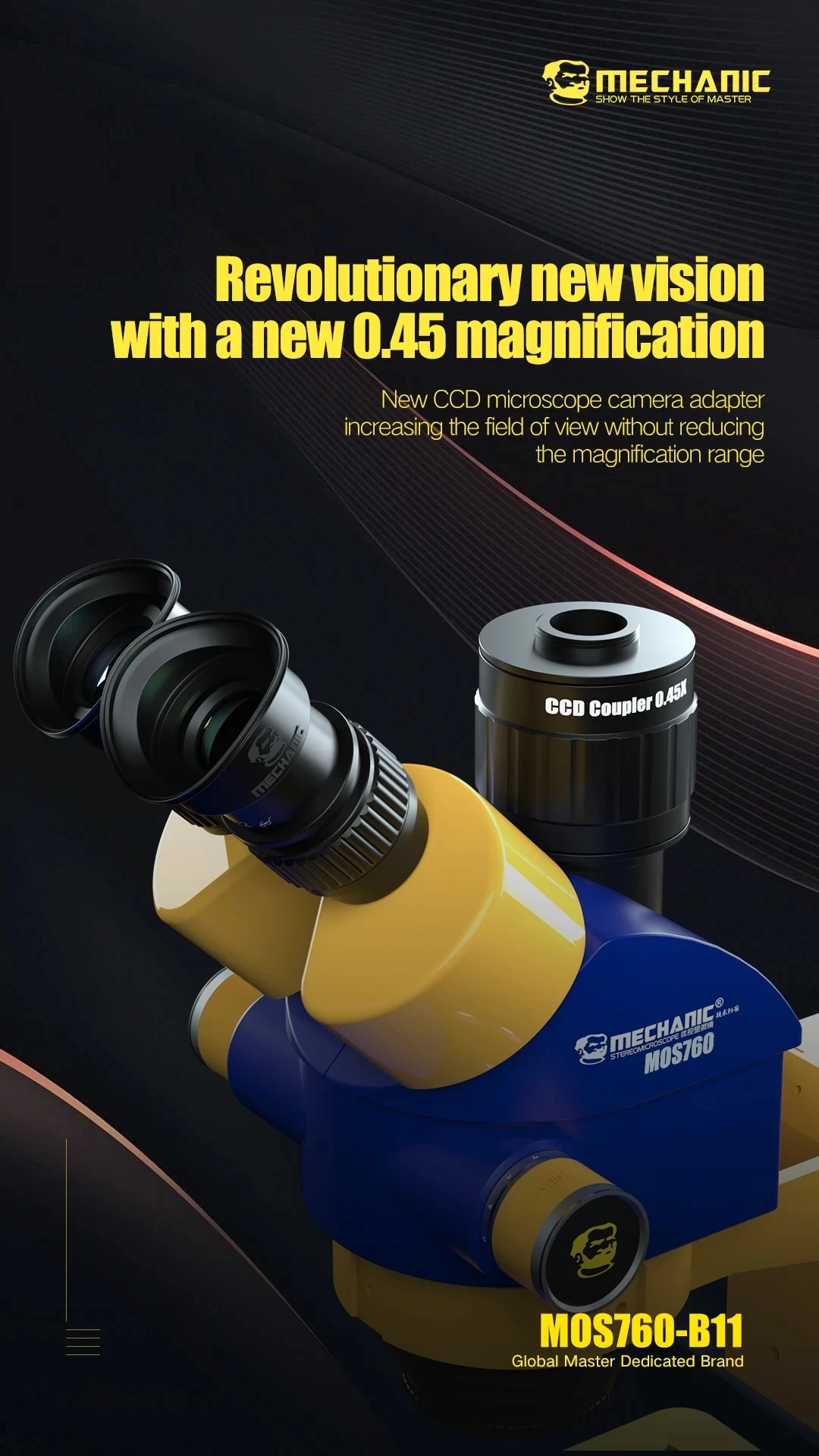 ميكانيكي MOS760 مجهر ثلاثي العينيات 7X-60X التكبير 360 درجة دوران الهاتف PCB لحام MOS750 مجهر مجهر #3