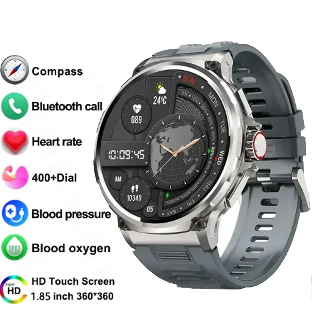 1.85 inch Smart Watch Men Bluetooth Call HD Screen Watches Rotary Keys IP67 For HONOR X30 5G Oppo A93s 5G Tecno Spark 7T Realme