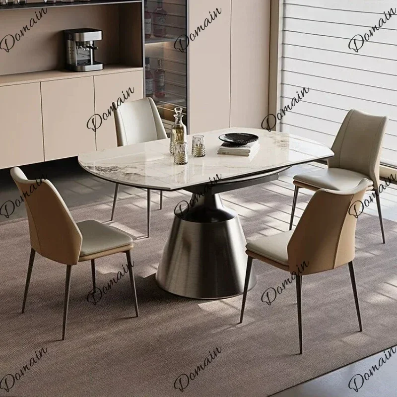 30XX Luxury Sintered Stone Rock Dining Table Set Of 6 Chairs Folding Home Italian Style Dining Tables Kitcjen Pliante Desk Furni
