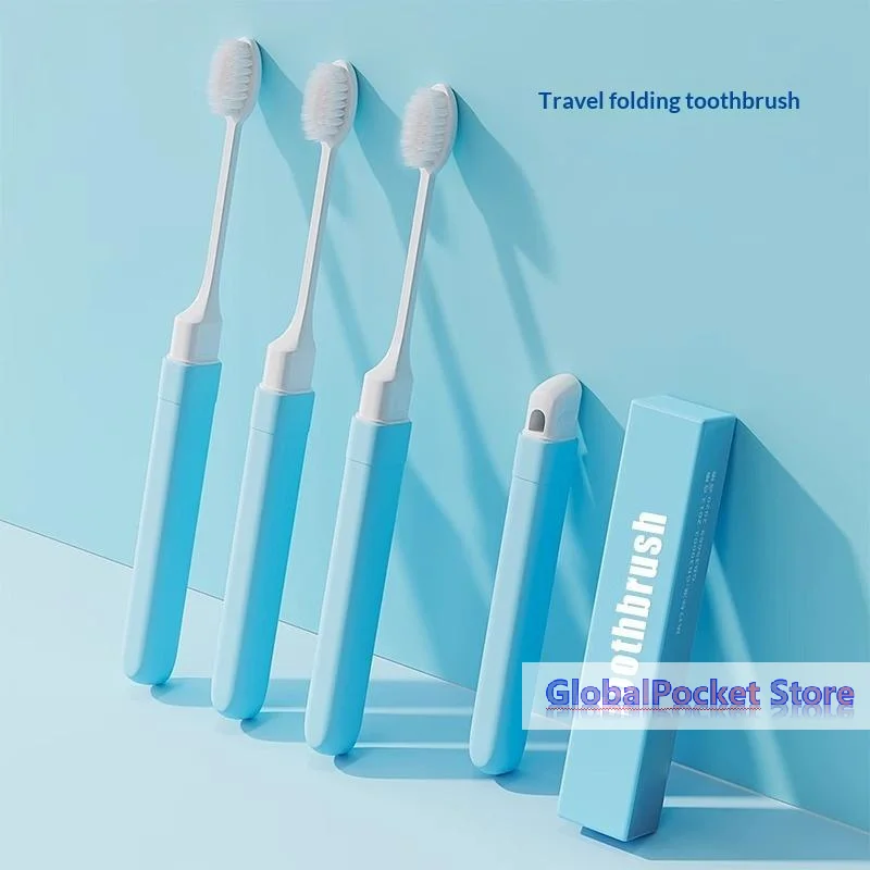 [TG823]Travel Folding Toothbrush Standalone Portable Toothbrush Multi-functional Soft-bristled Adult Toothbrush With Small Head