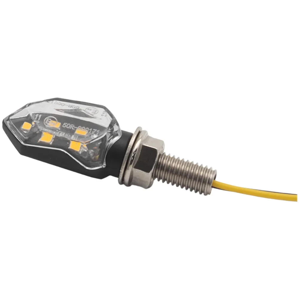 Warm Yellow 5LED Turn Signal Light For MINI Motorcycle 12V Smoke Lens Indicator Lamp Automobiles Parts Accessories Car Lights
