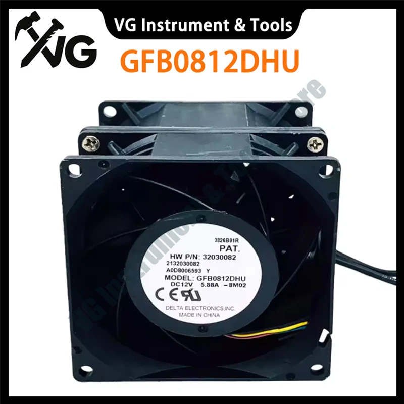 New For Delta GFB0812DHU 80mm 12V 5.88A High-Speed Dual Ball Bearing Turbo Blower Fan 8090 80x80x89mm PWM Industrial Cooling Fan