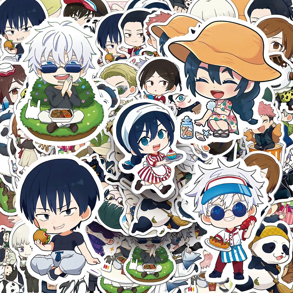 

10/30/50pcs Cute Q Version Anime Jujutsu Kaisen Stickers Waterproof Graffiti Stationery Suitcase Helmet Car Kid DIY Sticker Toys