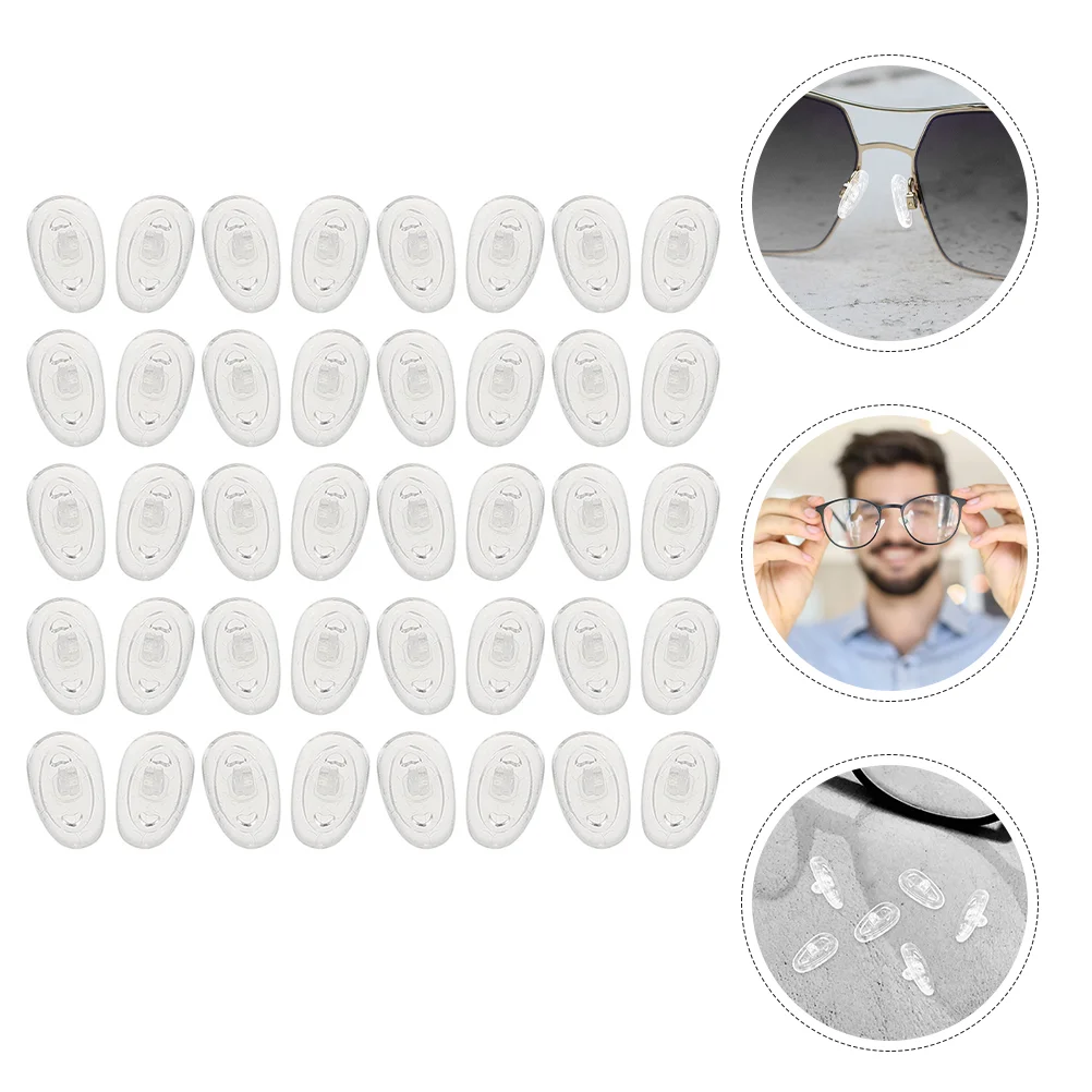 

20 Pairs Screw Type Glasses Non-slip Silicone Nose Pads Eyeglass Repair Hinges Bridge for Aunglasses Support