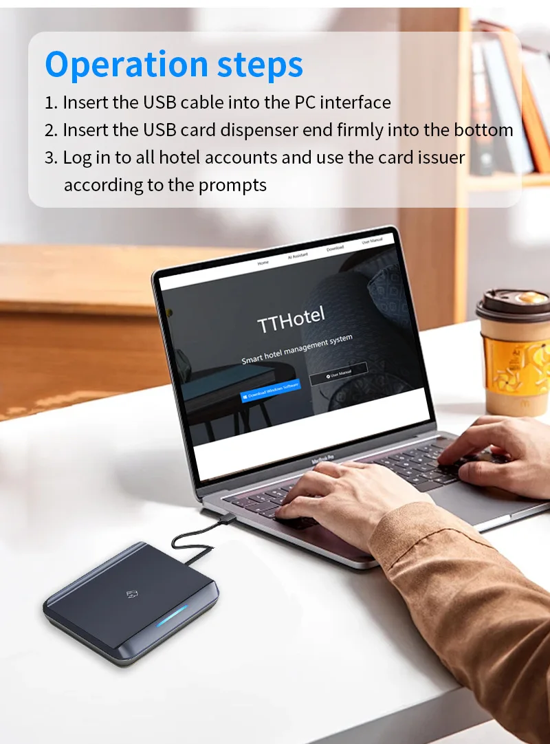 E5 TTHOTE HOTEL ROOM CARD SENDER IC CARD ENCODER TO TTLOCK APP SMART LOCK