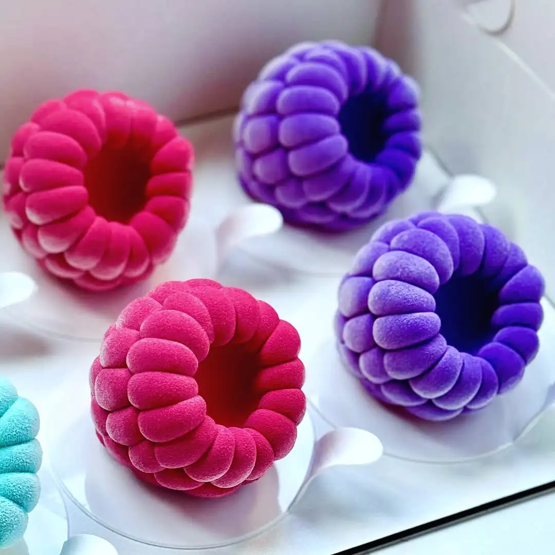 6/12/24-خلية التوت تصميم الغذاء الصف سيليكون قالب الكعكة موس قالب الشوكولاته الحلوى أدوات الخبز لوازم المطبخ #6