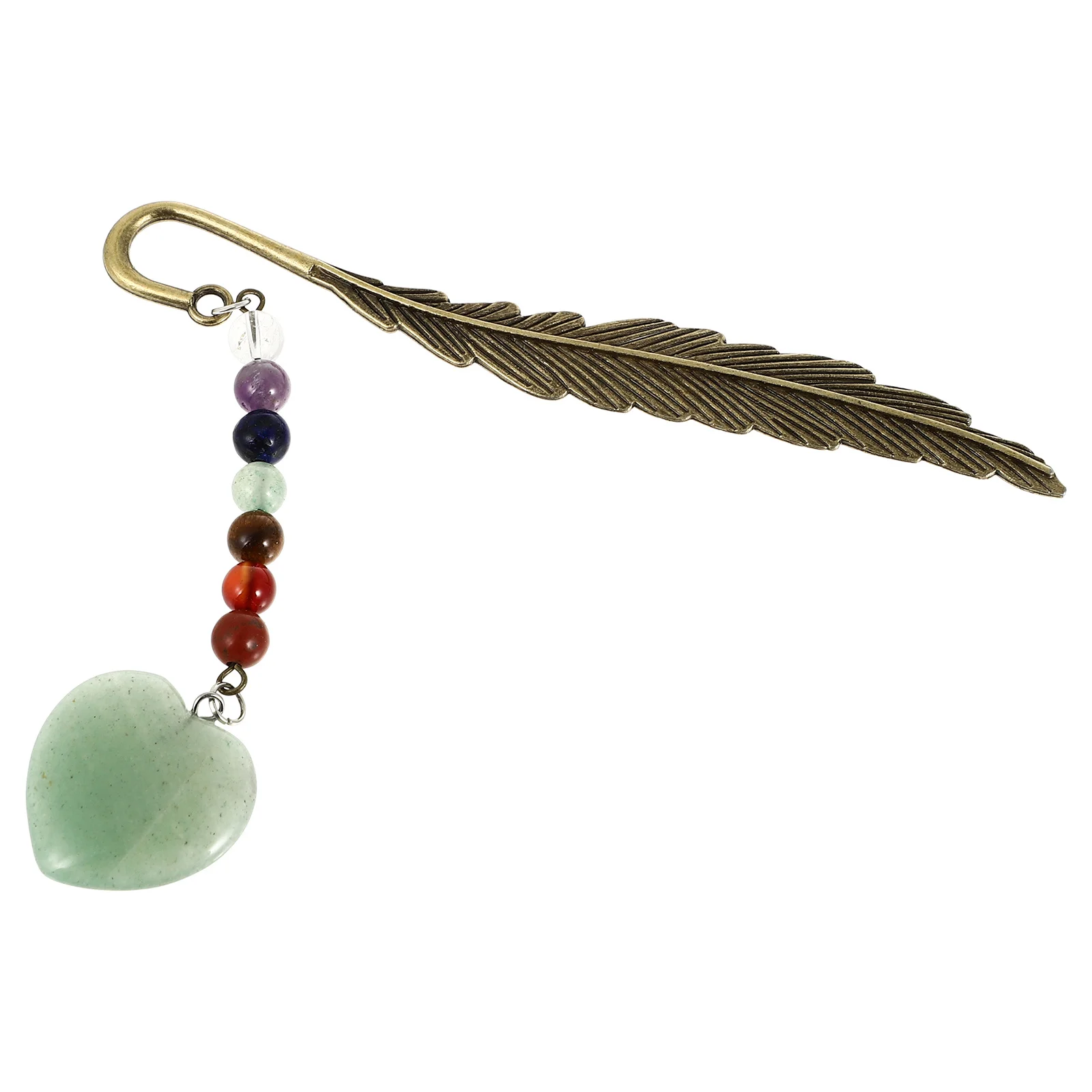 ที่คั่นหนังสือหินธรรมชาติรูปหัวใจ ที่คั่นหน้าโลหะ ที่คั่นหนังสือตกแต่งสวยงาม สำหรับคนรักหนังสือ ของขวัญที่คั่นหนังสือสำหรับผู้หญิง