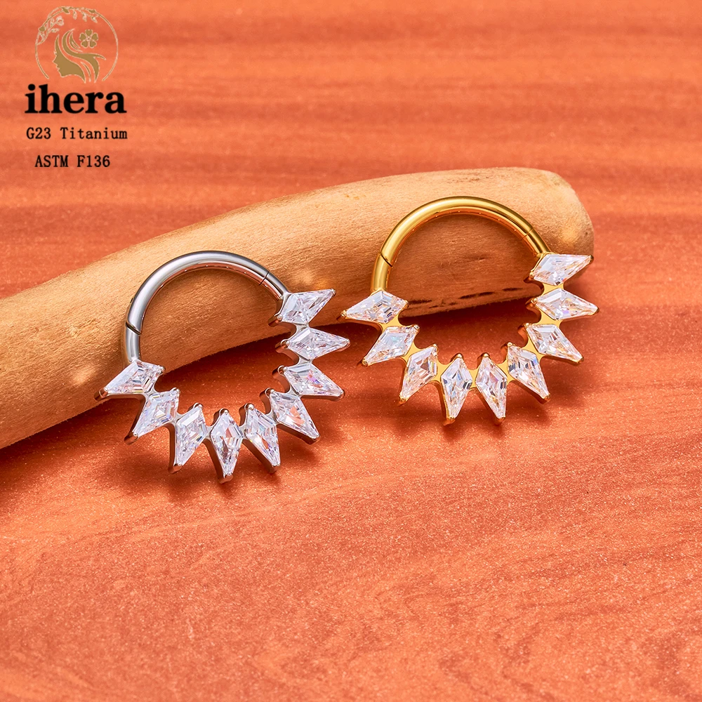 ASTM F136 Titan Birnenförmiger Zirkonia Nasenring 16G Klappbarer Clicker Segment Daith Ohrring Hoop Septum Knorpel Conch Helix Piercing Schmuck – Detail 20