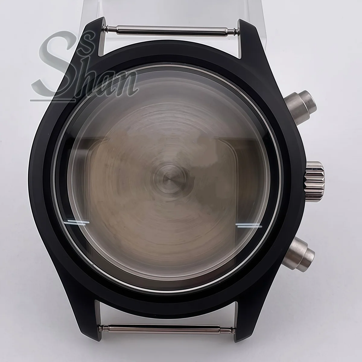 Classic Pilot Chronograph Watch Case 38MM Dome Sapphire Glass 30MM Dial Pointer Applies To VK67 Quartz Movement Accessories.