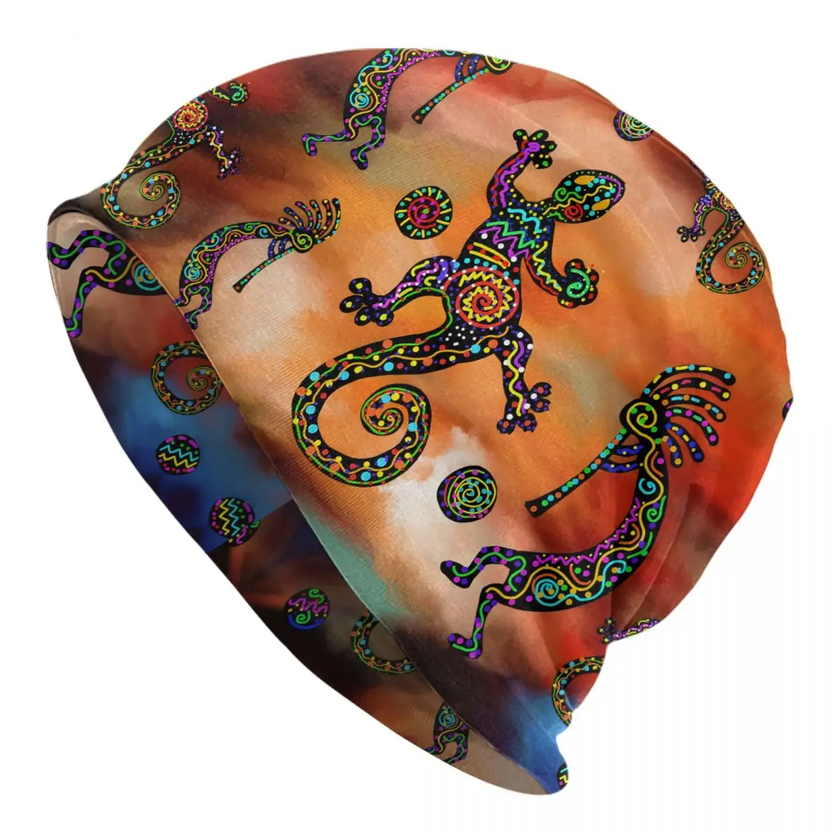 

Kokopelli Geckos осенние женские тонкие облегающие шапки двойная теплая шапка