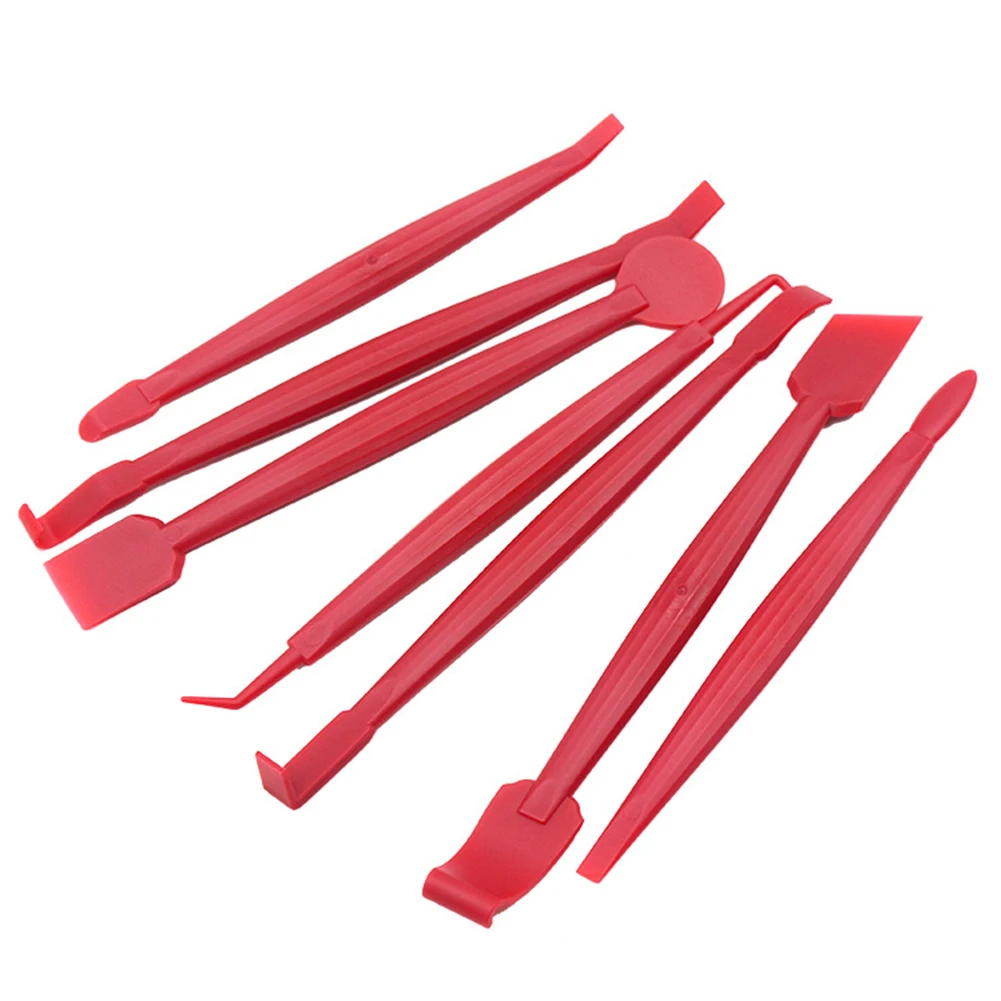 7PCS Car Wrap Vinyl Tools Kit Perfect for Application of Tint Decals Signs Wrap Film and Car Vinyl Cutting Red Color