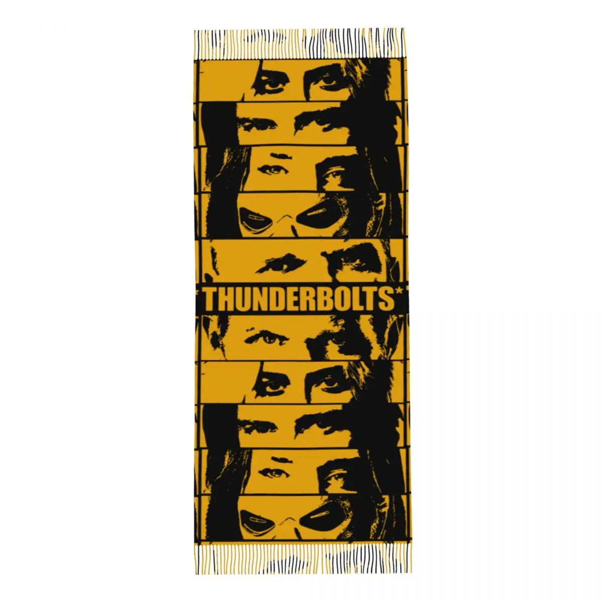 السيدات مخصصة كبيرة الرجعية نمط من Thunderbolt برنامج تلفزيوني الأوشحة النساء شتاء خريف سميكة الدافئة شرابة شال يلتف وشاح