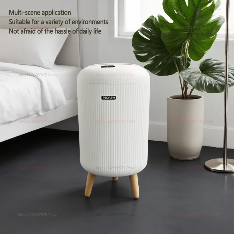 Cubo de basura con Sensor inteligente de 10L, funciona con pilas, tapa automática, baño abierto, cocina, sala de estar, cubo de basura para el hogar inteligente