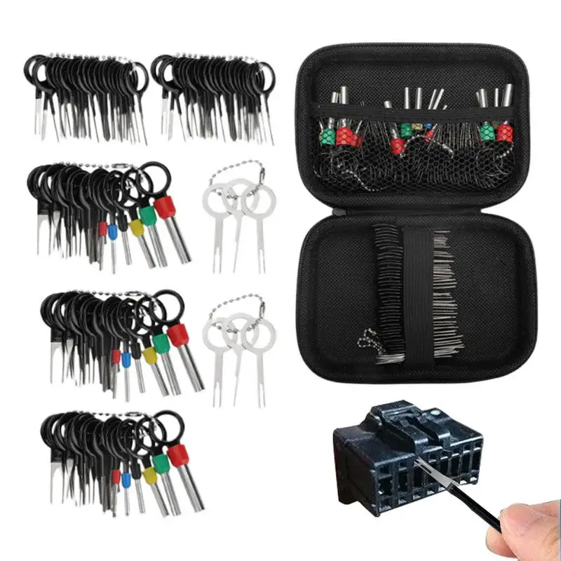 

100pcs Car Terminal Removal Kit Box Wire Plug Connector Extractor Puller Release Pin Extractor Set Terminal Plug Repair Tools