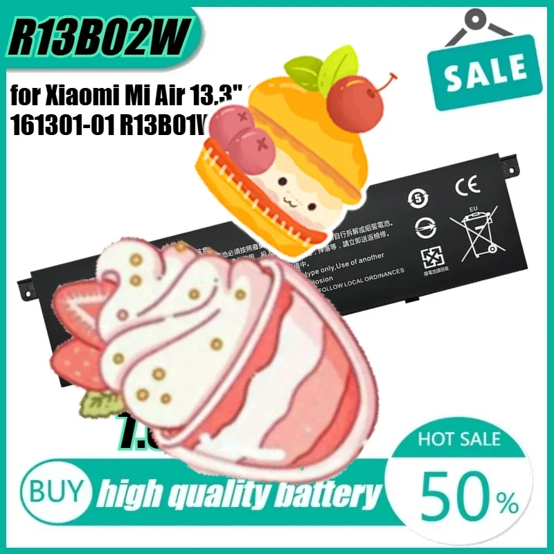 

7.6V 39Wh R13B02W Laptop Battery for Xiaomi Mi Air 13.3" 2018 161301-01 R13B01W
