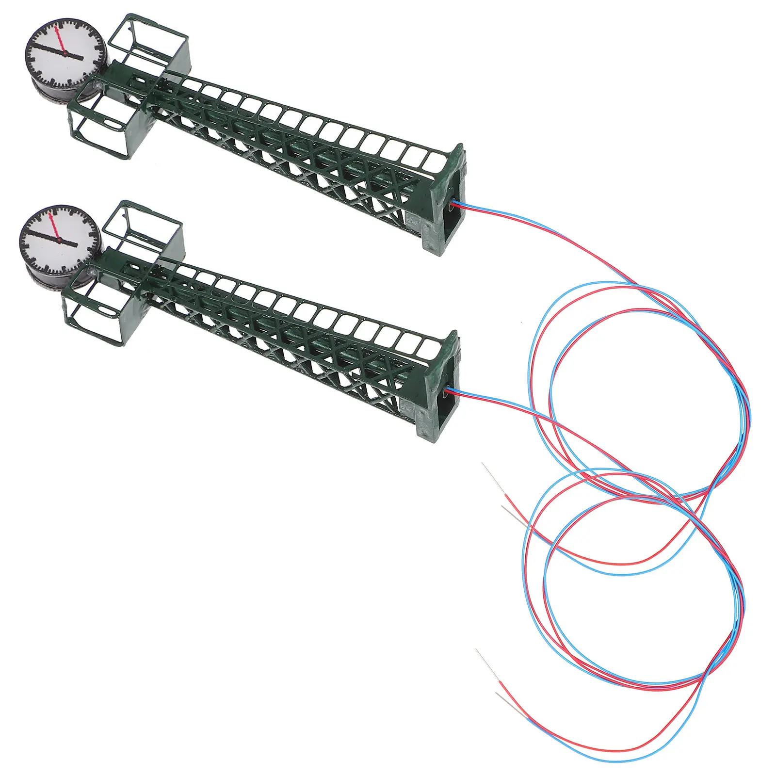 

2Pcs Railway Clock Street Lights Miniature Railway Train Lamp Platform Accessories DIY Landscape Lighting Diorama Decoration