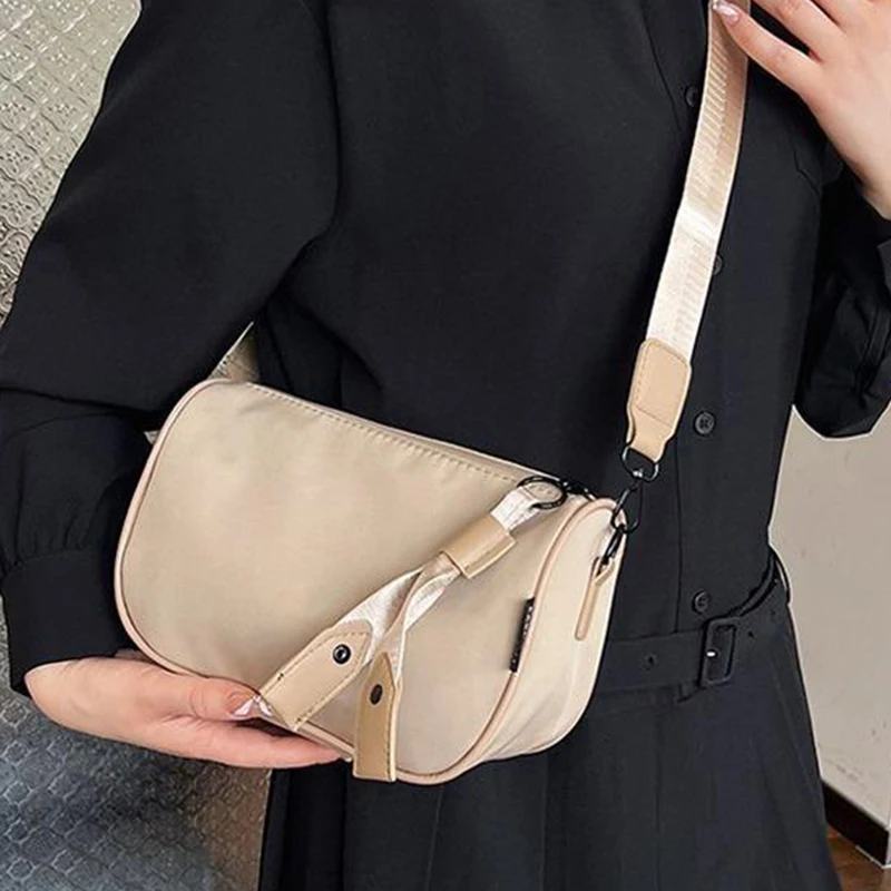 Nuove borse da sella a tracolla per donna borsa a tracolla di grande capacità in tessuto di Nylon Oxford Casual borsa da donna leggera con cerniera solida