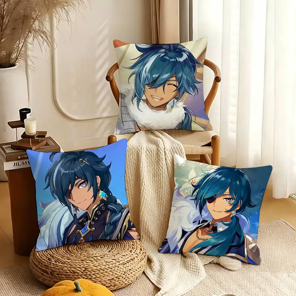 K-Kaeya G-Genshin Impact Pillow Cover Sofa Cushion Cover Home Room Decoration Children Gift