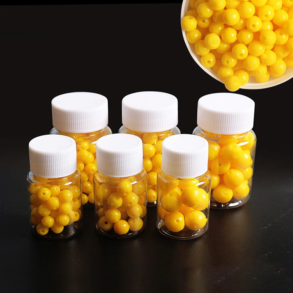 1 Bottle 8-14mm Floating Ball Bait Corn Flavor Fishing Float Beads Silicone Soft Baits Vial/ Large Silica Gel Fishing Lure Iscas