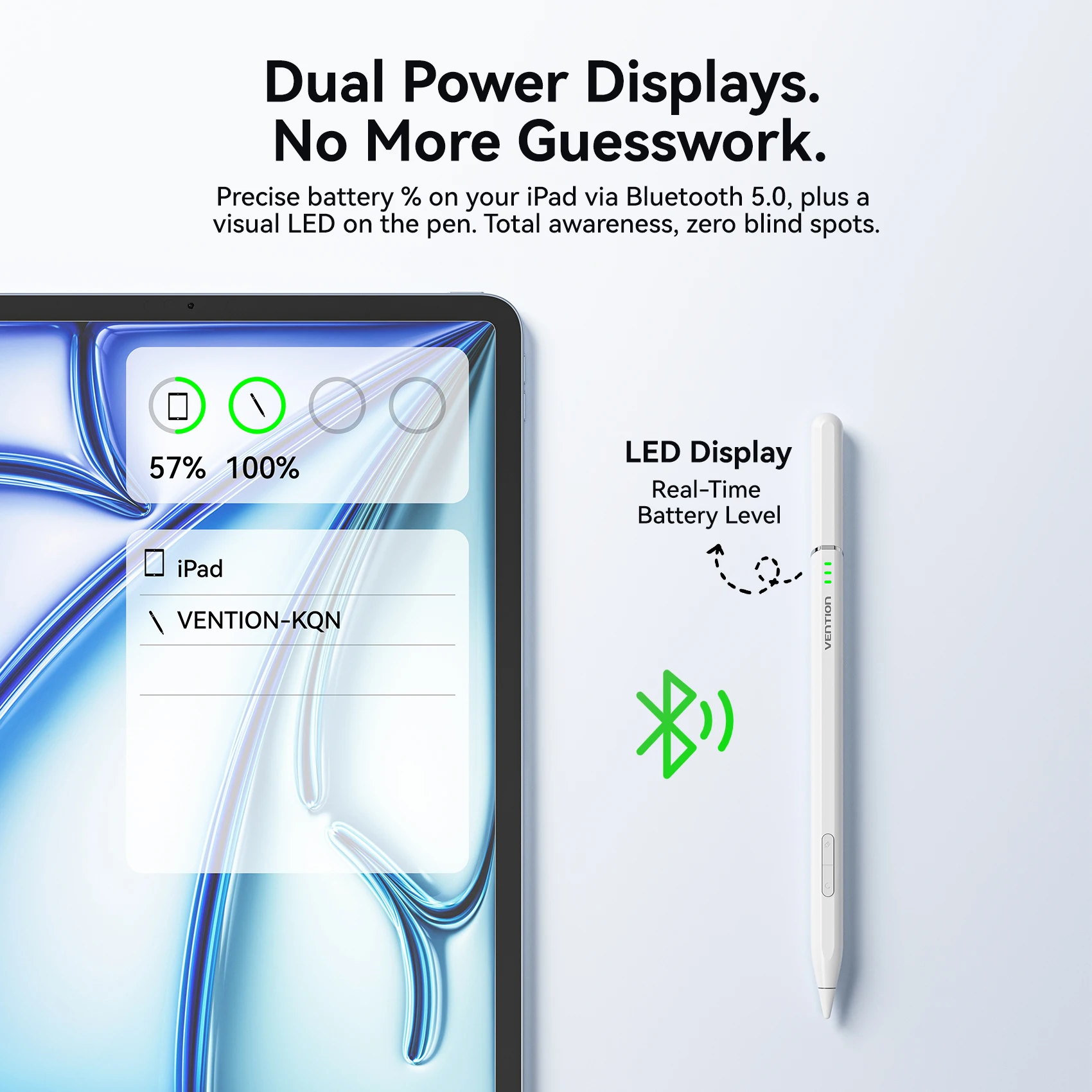 Vention For Apple Pencil Stylus Magnetic LED Palm Rejection Active Stylus Pen Custom Touch Buttons for iPad Air Pro 2018-2025