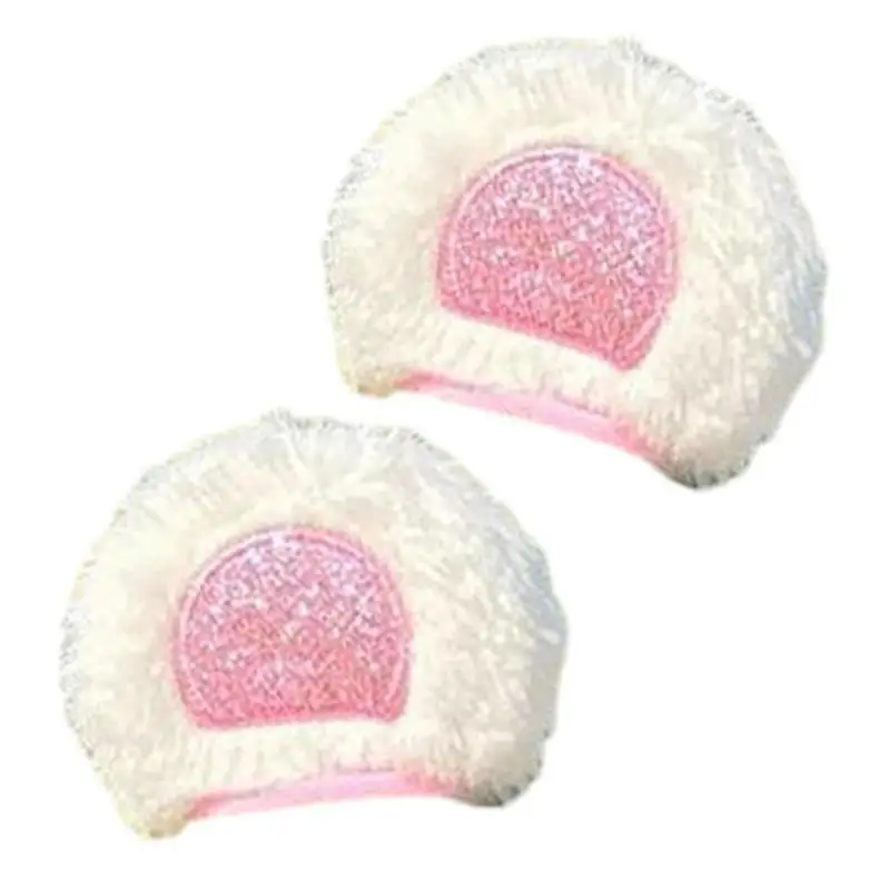 Rabbit Fur Car Steering Wheel Cover Cute Bunny Rabbit Ear Cover Women Auto Plush Steering Wheel Cover Car Accessories