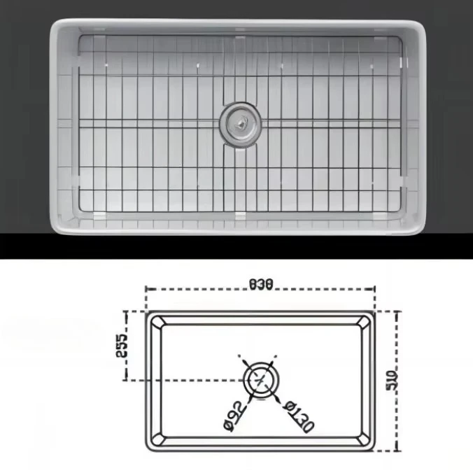 CUPC 30-inch Vintage Single Bowl Fireclay FFC Farmhouse Sink Rectangular Apron in Front of a Modern Design Style  Kitchen Sink