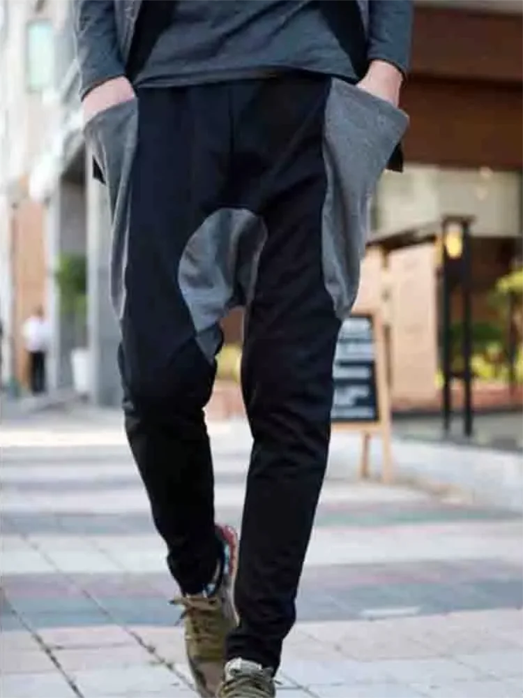 

Male Baggy Pants Spring And Autumn New Personality Hip Hop Street Hair Stylist Fashion Casual Large Size Hanging Crotch Pants