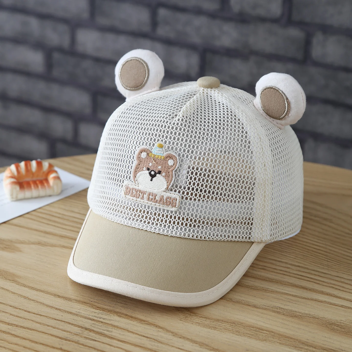 Fashionable and Cute Animal Ears All-Over Net Fabric Breathable Baseball Cap for Summer Outdoor Sun Protection Beanie Hat view 5