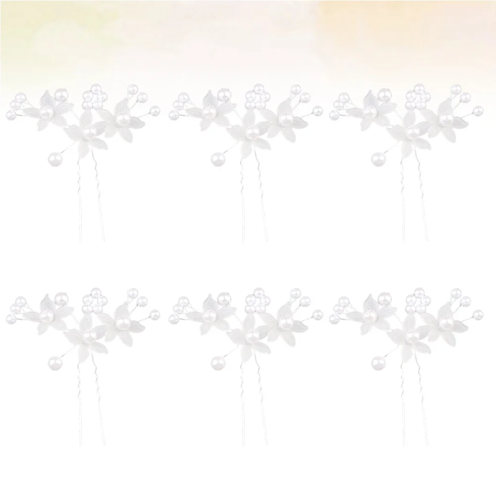 

12 Pcs Pearl Hair Pins Hairpin Women Frosted White Bridal Hairclip Bride