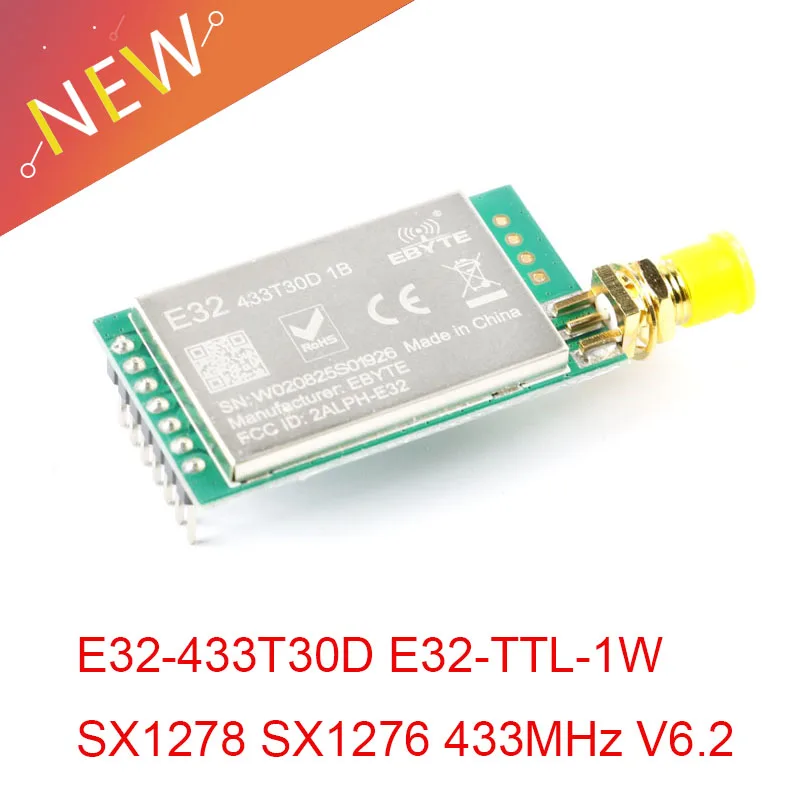 Lora-ワイヤレス送信機受信機モジュール,sx1278,sx1276,RF, E32-433T30D, E32-TTL-1W,uart,433mhz,v6.2,1w,長距離8km,トランシーバー