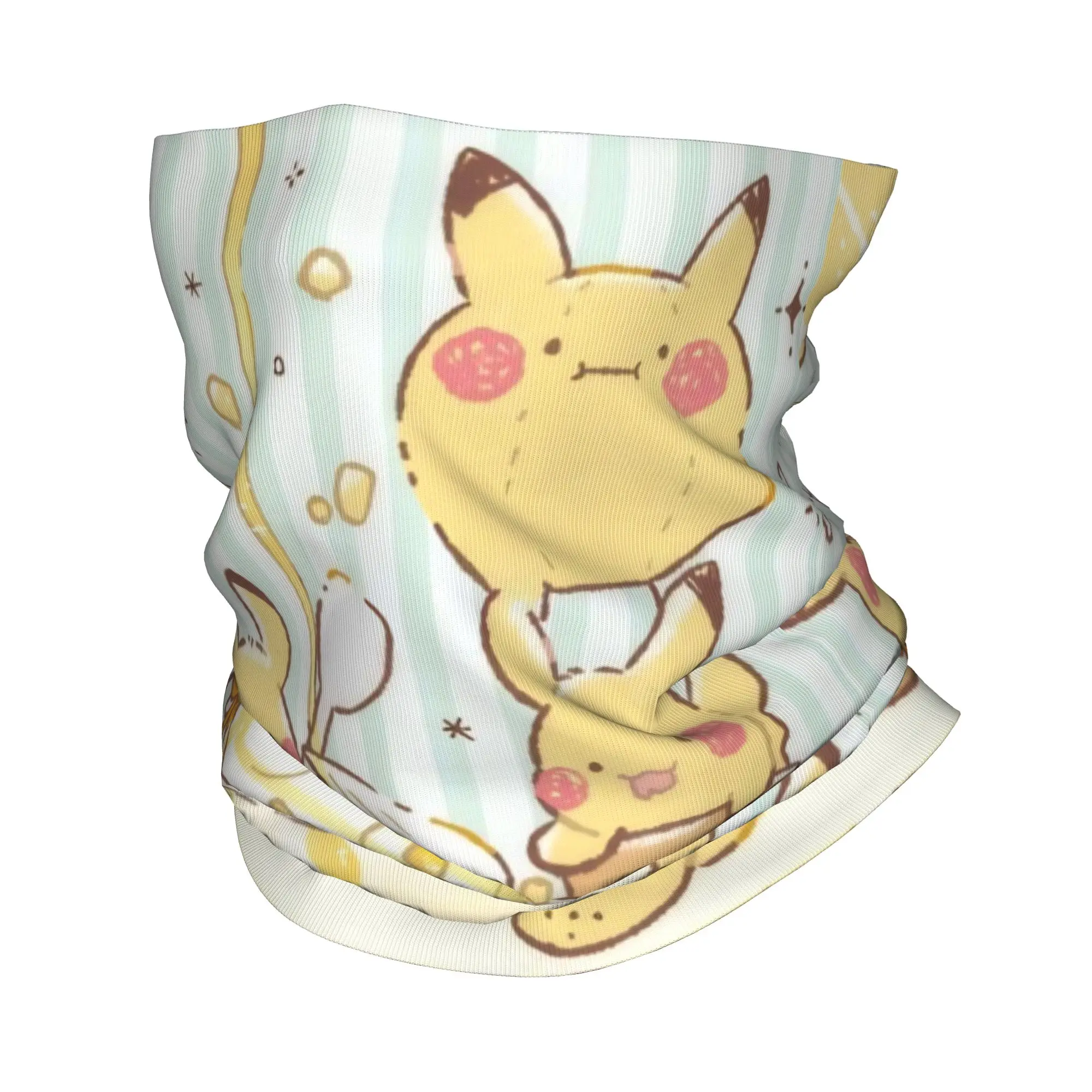 Pañuelo para el Cuello con Diseño de Pikachu de Pokémon, Bufanda con Estampado de Postres Kawaii, Cálido para la Cabeza, para Pesca, para Hombres, Mujeres y Adultos