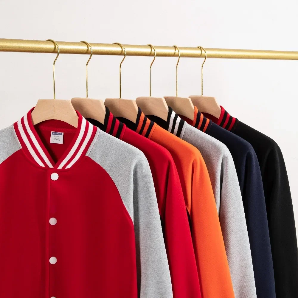 

Autumn and Winter Fleece Button-down Shoulder Baseball Shirt American Sports Men's and Women's Fashion Loose Jacket Sweater