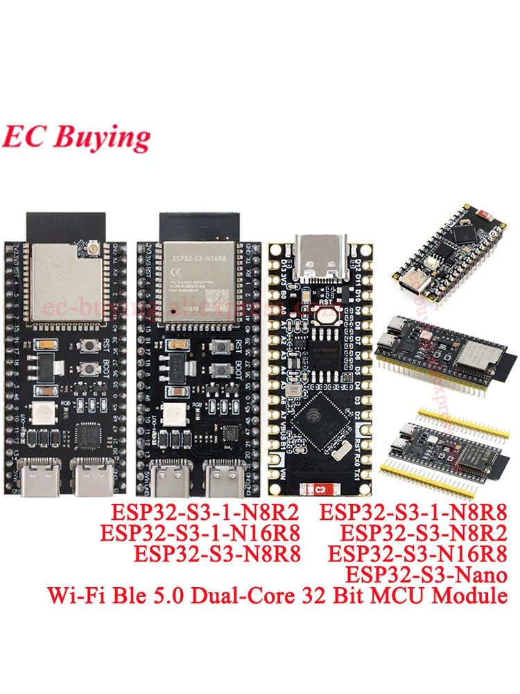 2 szt./1 szt. ESP32-S3 DevKitC N8R2 N8R8 N16R8 Nano Płytka Rozwojowa Bezprzewodowa WIFI Wi-Fi Ble BT 5.0 32-bitowy Moduł Rdzeniowy MCU ESP32S3 — zdjęcie produktu 7