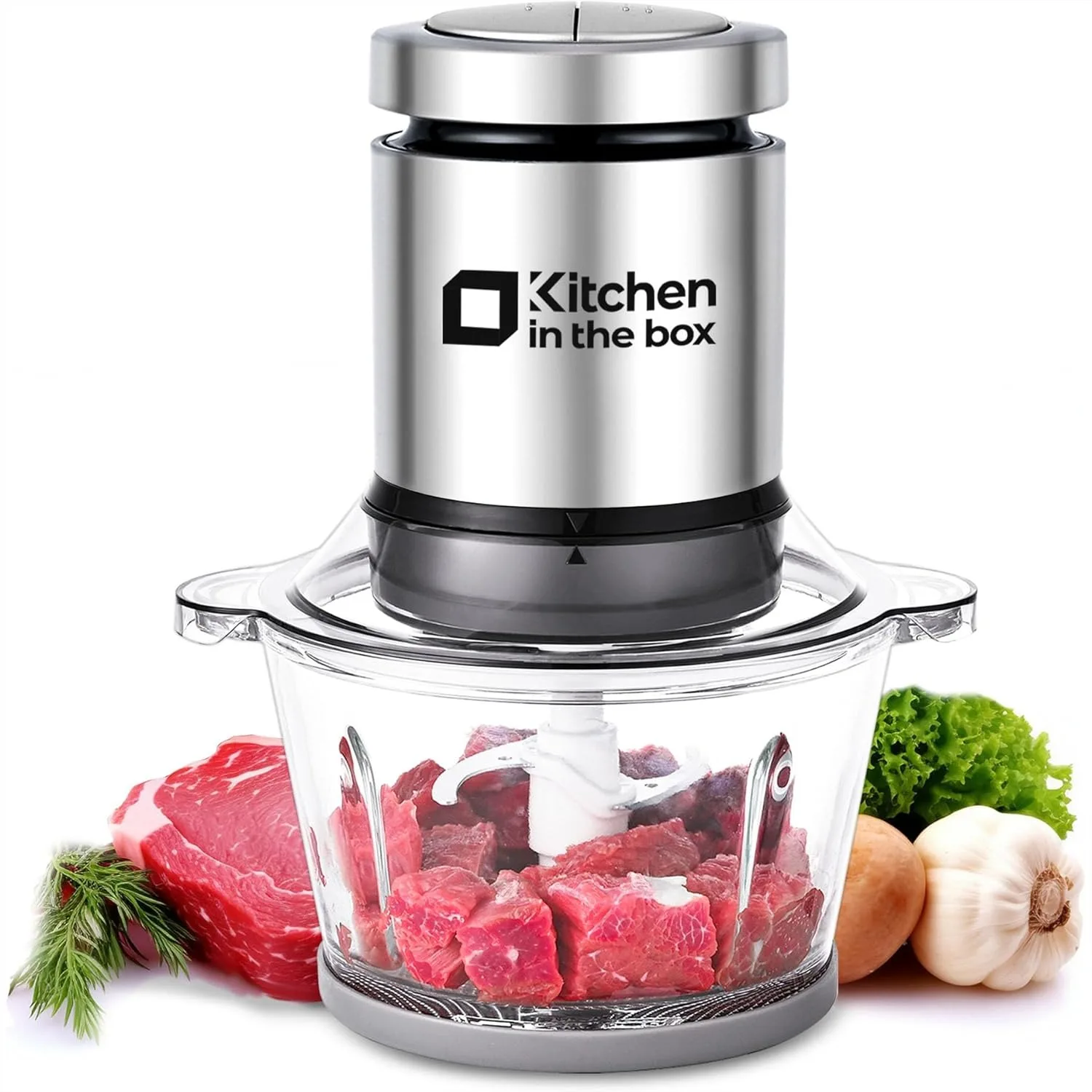 

Mini Food Processor, 400W Electric Chopper with 3-Cup Glass Bowl for Vegetables, Meat, and Nuts