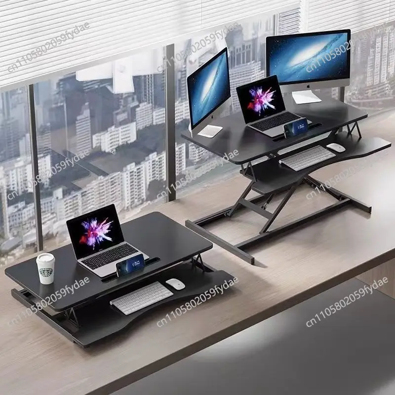 Height Adjustable Standing Computer Desk Foldable Portable Laptop Desktop Riser Home Office Gaming Ergonomic Gaming Desk